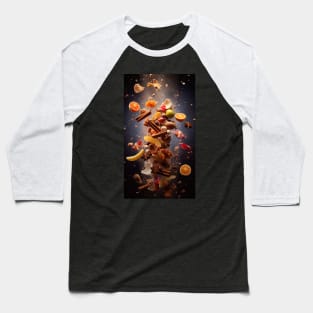 food falling from above, funny t-shirt design Baseball T-Shirt